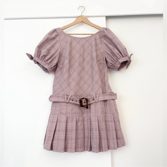 FREE PEOPLE SEVI PLEATED MINI DRESS SIZE S MSRP $168.00 NWOT - Picture 6 of 12